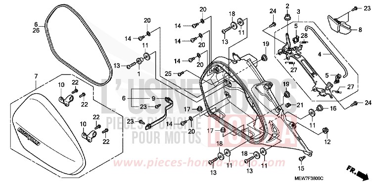 R. SADDLEBAG for Deauville ABS ANCHOR GRAY METALLIC-U (NH229) from 2006
